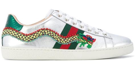 gucci sneakers blue dragon|Gucci sneakers embroidered.